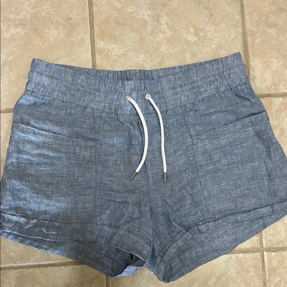 Athleta 10 Women's Blue linen Casual Shorts